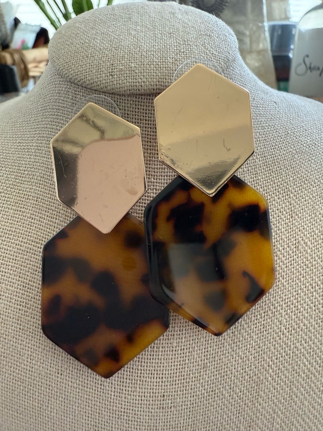 Gold Tortious Fashion Earrings
