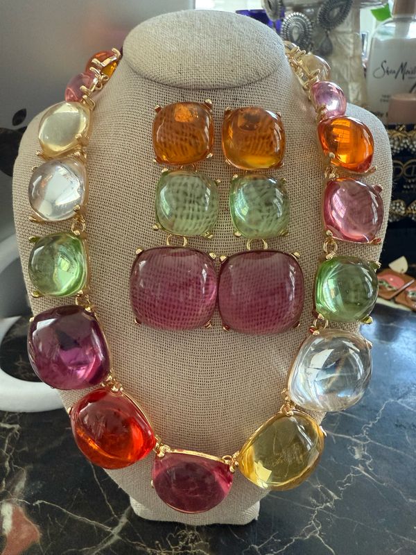 Colorful Necklace &amp; Earrings Set