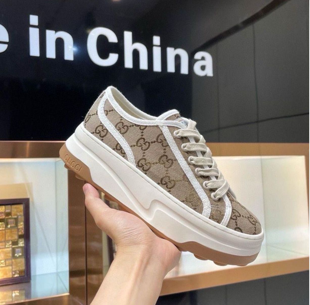 Gucci Mono Canvas Sneakers 👟 Women’s 9