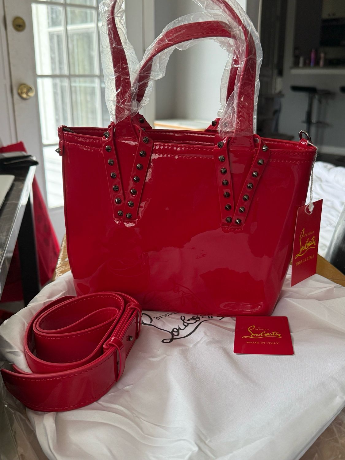 Christian Louboutin Red Patent Tote