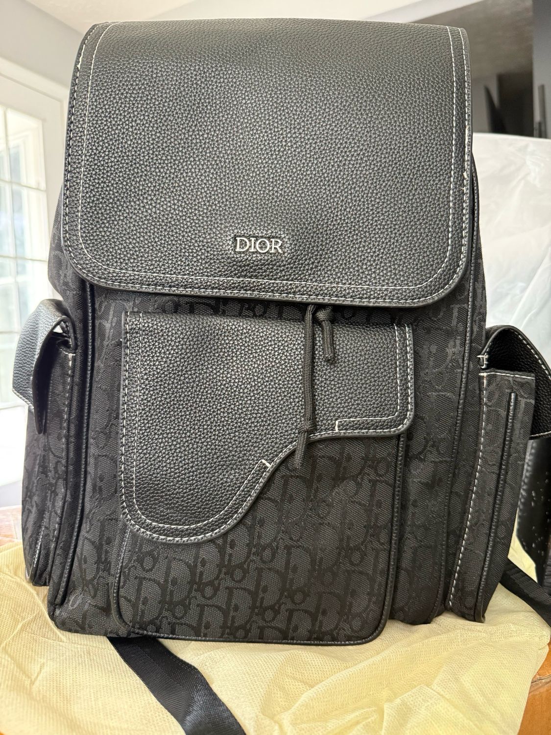 Dior Black Canvas Large Backpack 🎒