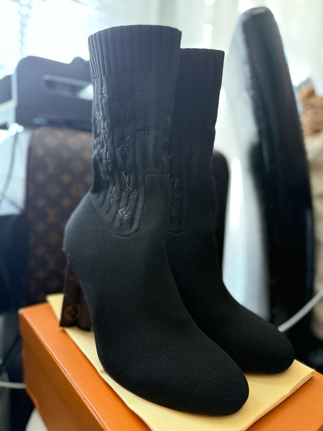 LV Monogram Sock Boots 8