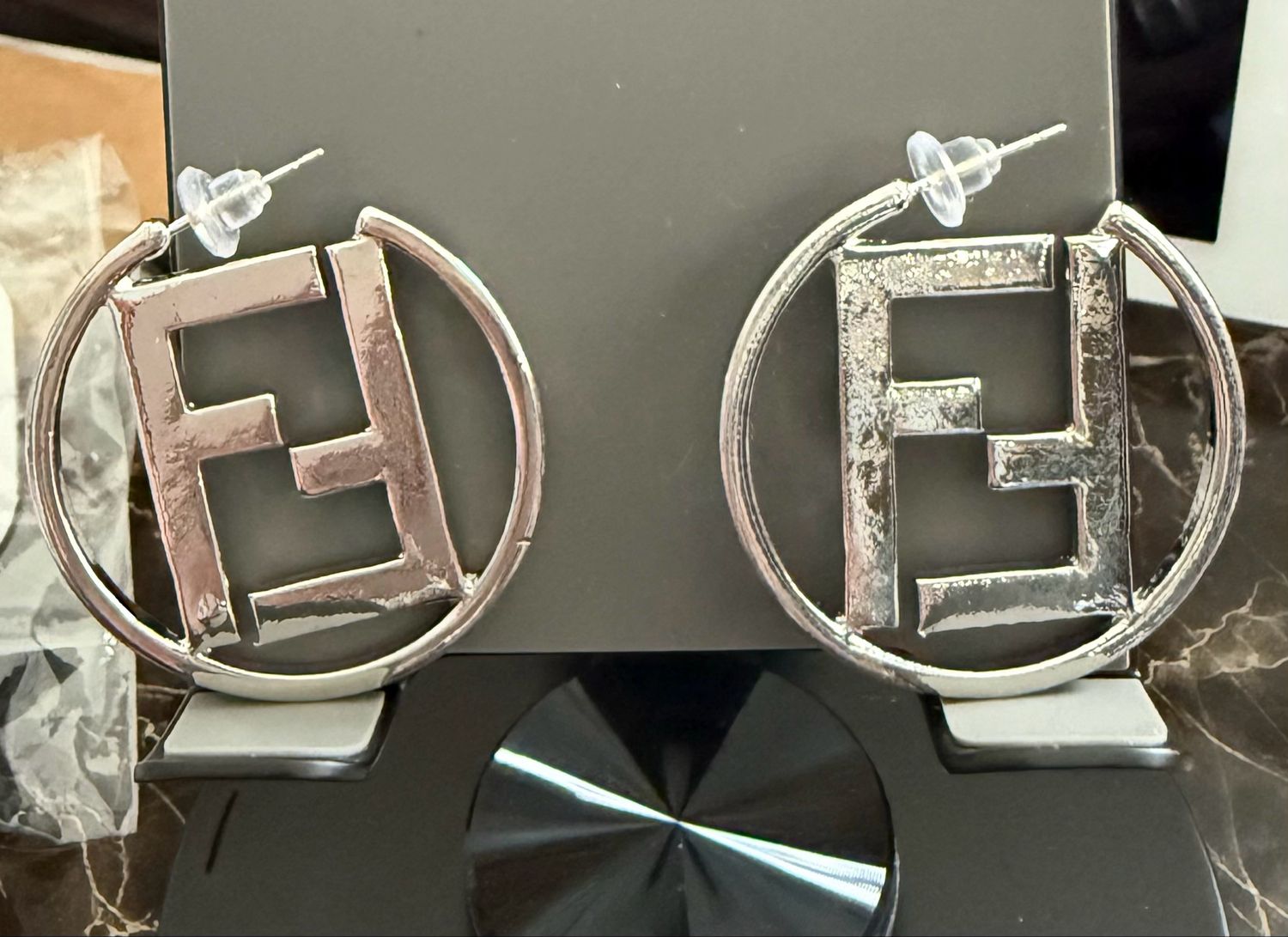Fendi Silver Hoops