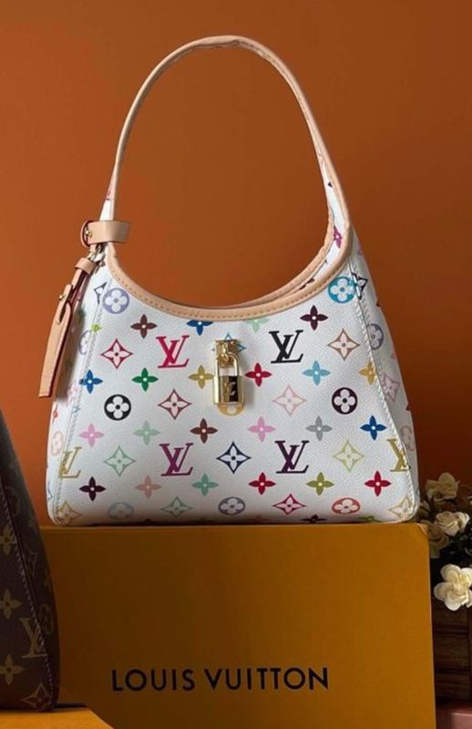 LV White Colorful Shoulder Bag