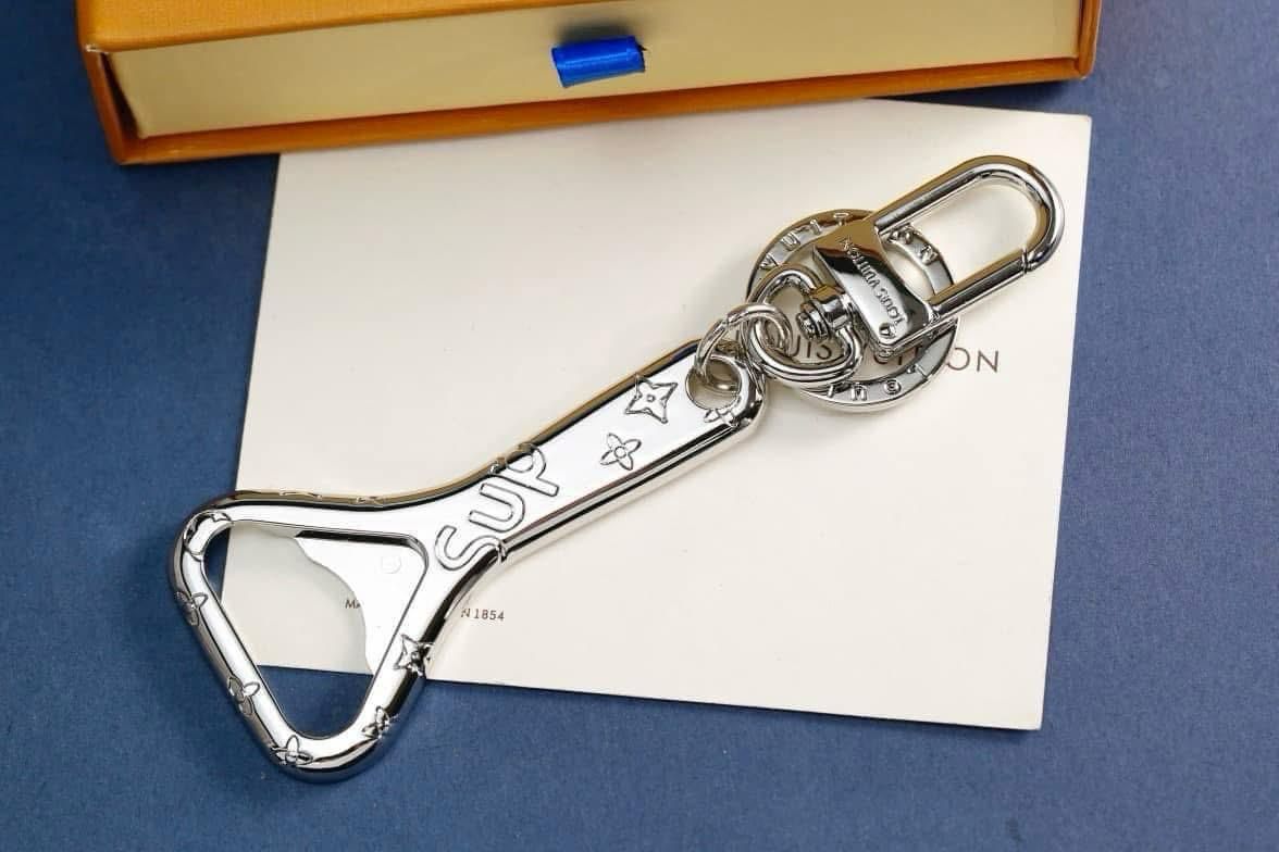 LV Silver Supreme Keychain