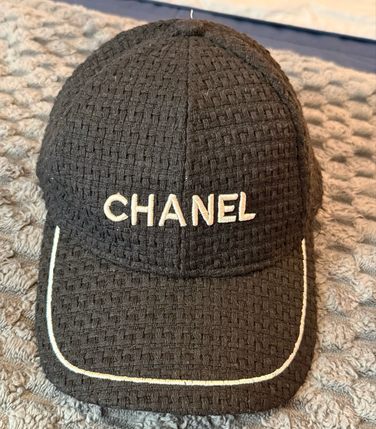 Chanel Black Woven Cap 🧢