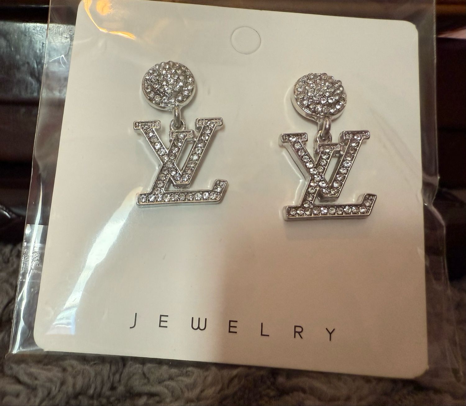 LV Silver Earrings