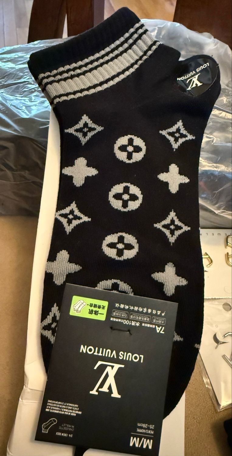 LV Black Flower Socks 🧦