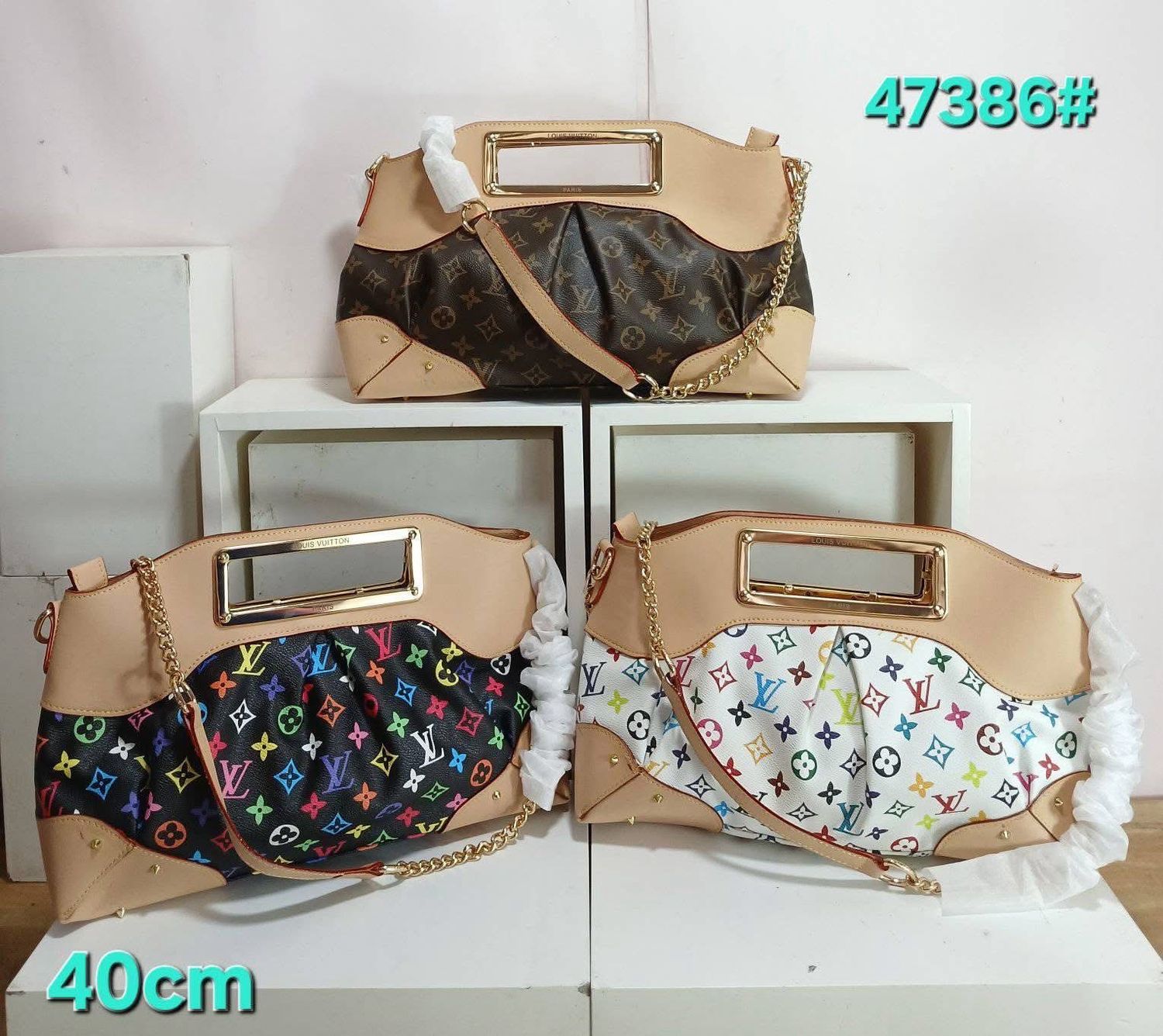 LV Mono Colorful Judy GM White