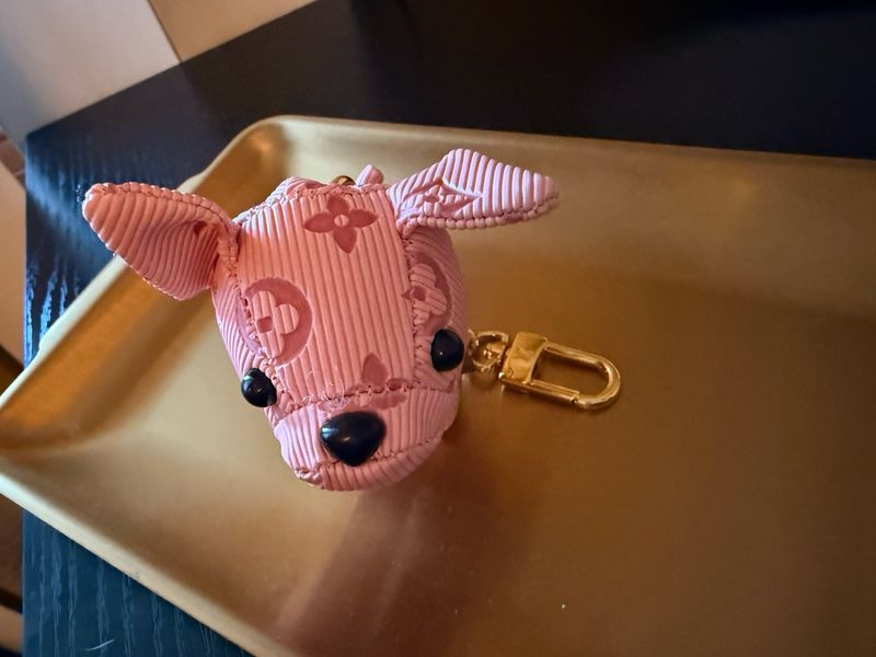 LV Pink Mono Puppy Keychain