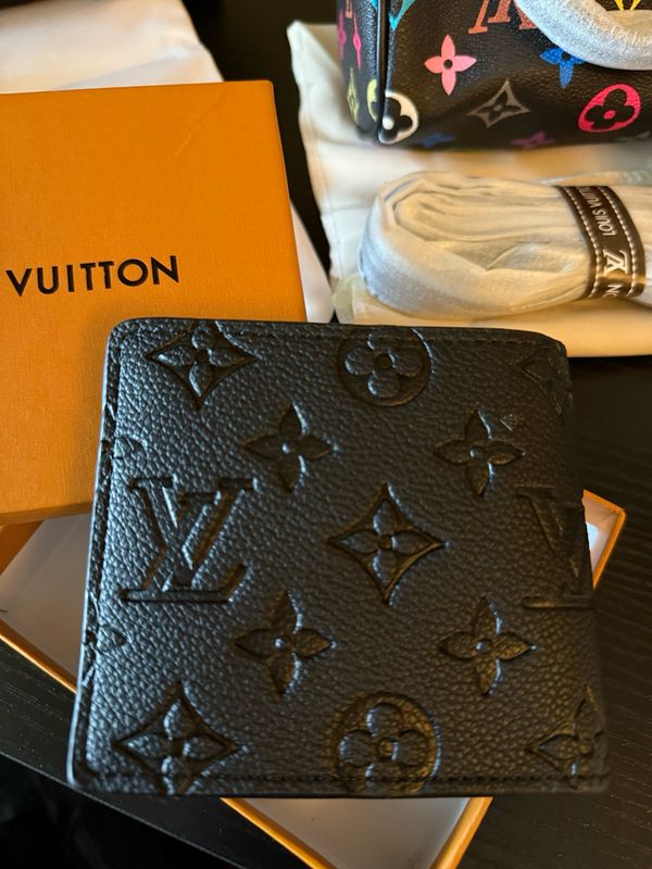 LV Black Embossed Wallet Unisex
