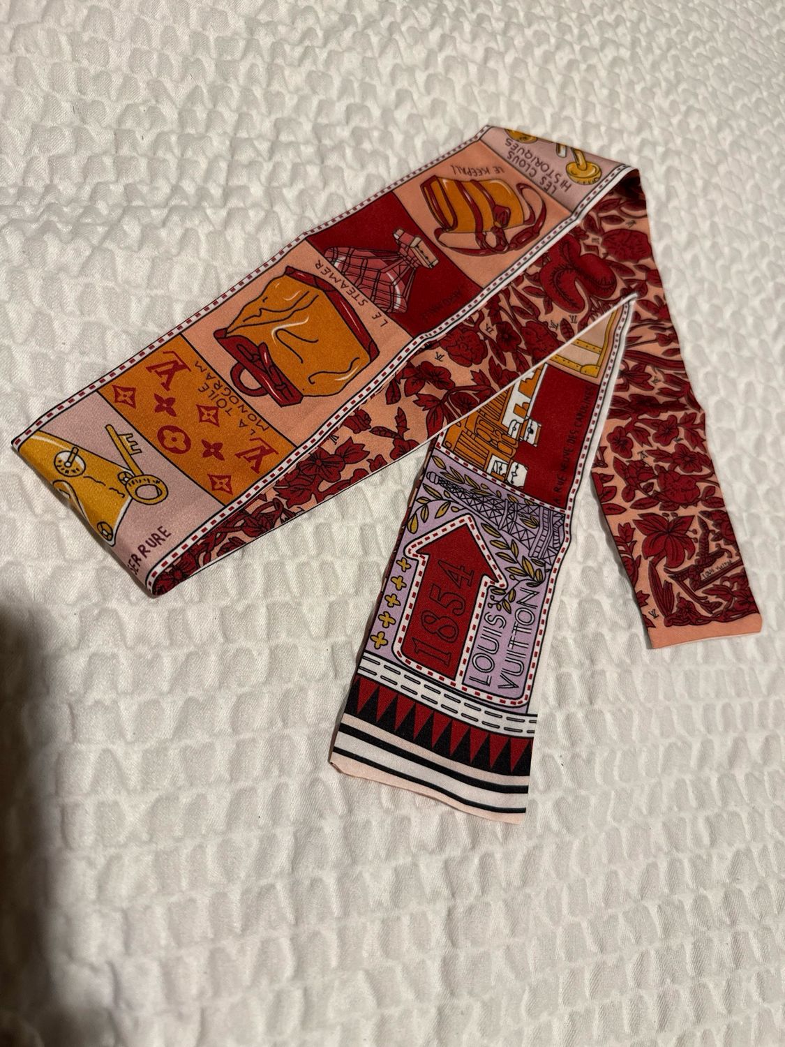 LV Multi Design Twilly Scarf