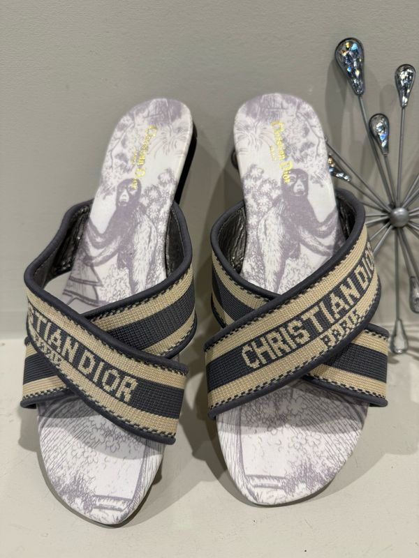 Dior Gray Slippers 7.5