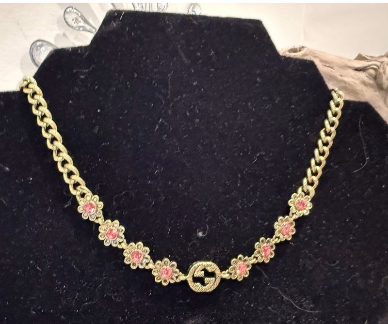 Gucci Pink Floral Necklace