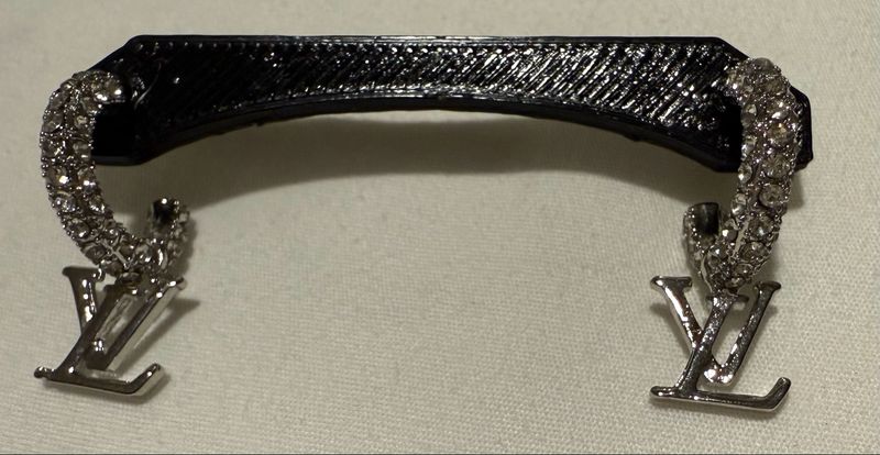 LV Embellished Silver Earrings