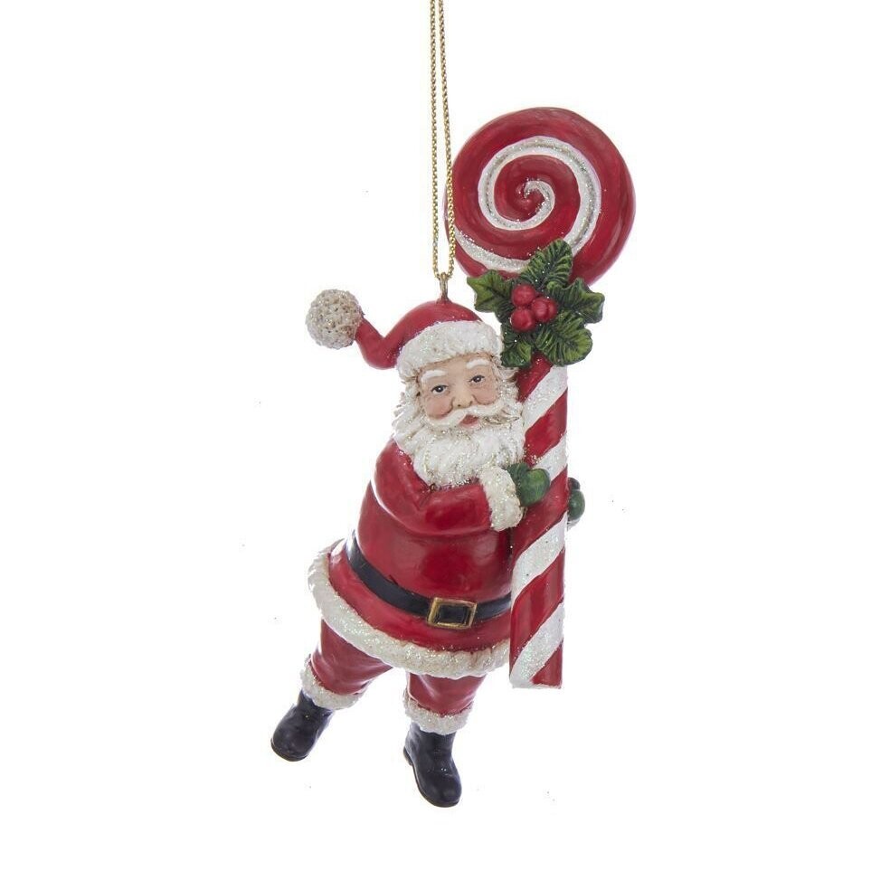 Kurt S. Adler Baumanhänger Santa mit Zuckerlolly