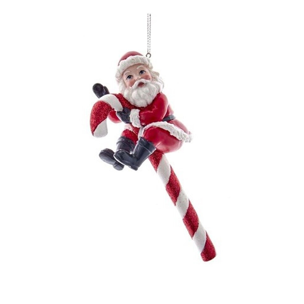 Kurt S. Adler Baumanhänger Santa auf Zuckerstange