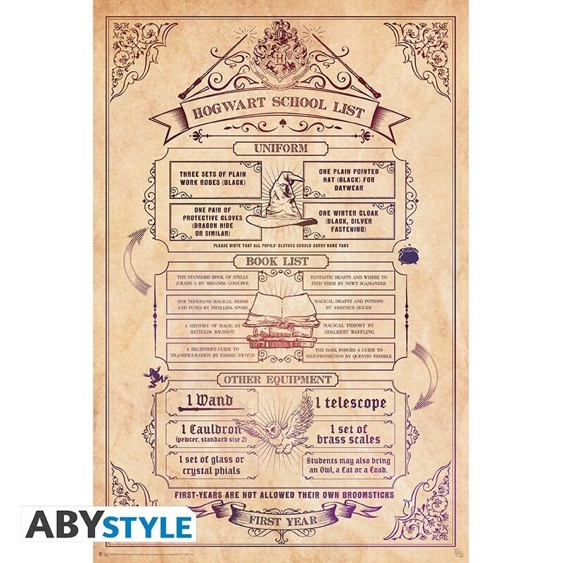 Poster Poster "Hogwarts School List"