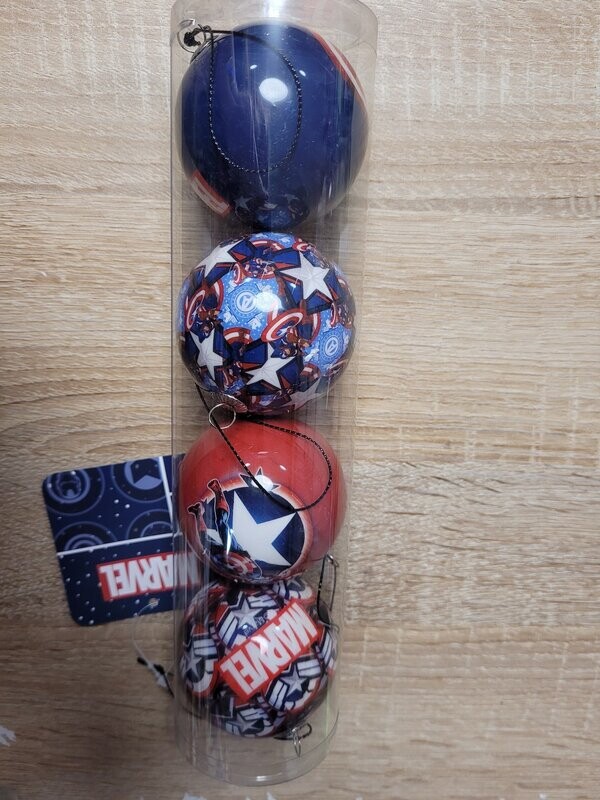 Marvel set of 4 Christmas baubles Captain America