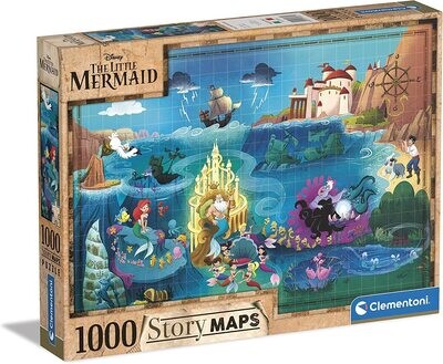 Clementoni Story Maps Puzzle 39664 Arielle, die Meerjungfrau