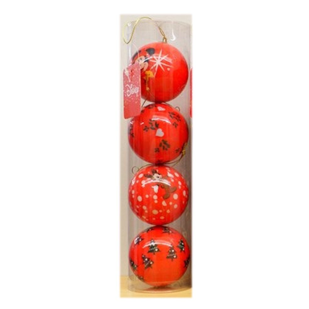 Disney 4er-Set Weihnachtskugeln rot