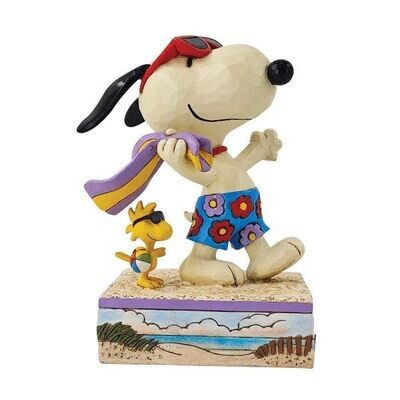 Snoopy und Woodstock am Strand