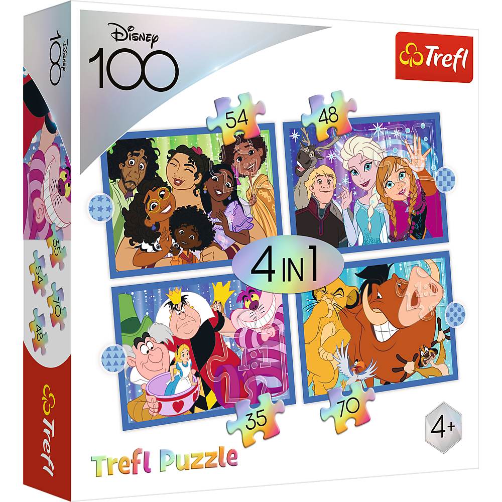 Trefl 4 in 1 Puzzle 34618 Disneys lustige Welt
