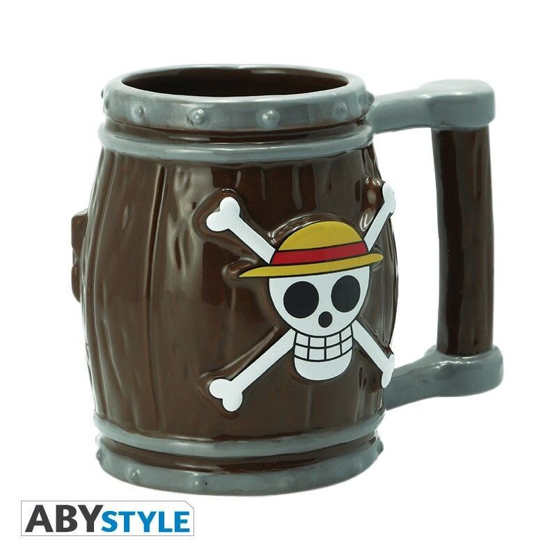 One Piece 3D Tasse Fass mit Totenkopf