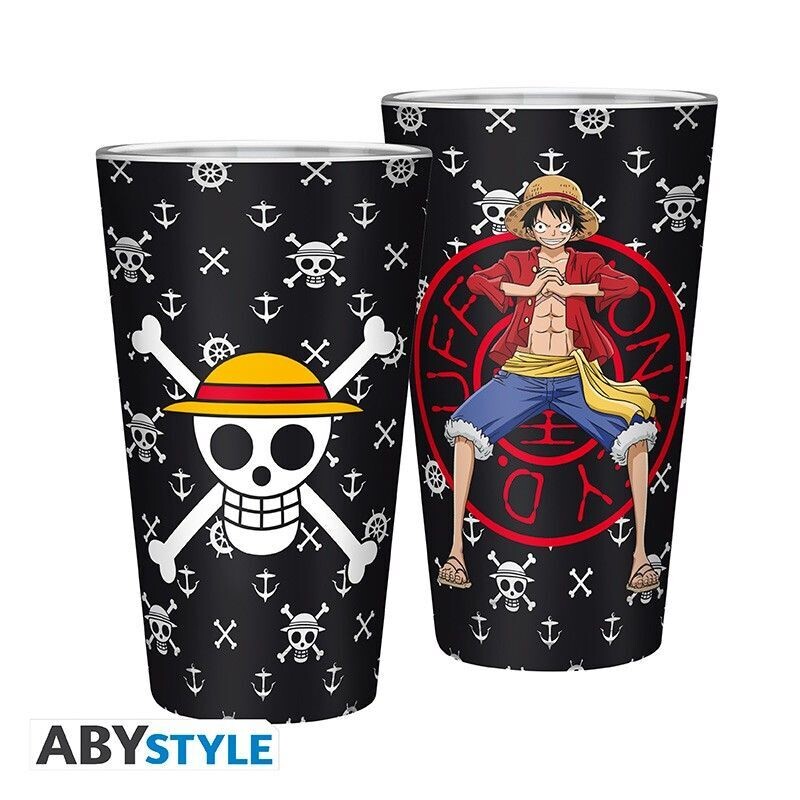 One Piece XXL-Glas Ruffy & Totenkopf