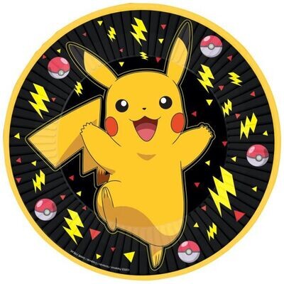 Pokémon 8er Set Pappteller Pikachu