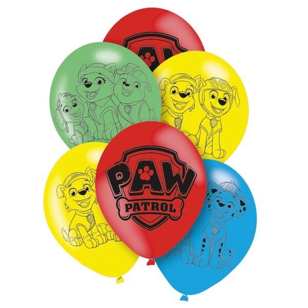Paw Patrol 6er Set Latexballons Fellfreunde Paw Patrol 6er Set Latexballons Fellfreunde