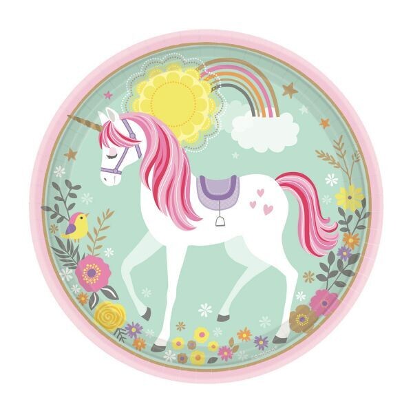 8er Set Pappteller Magisches Einhorn 8er Set Pappteller Magisches Einhorn