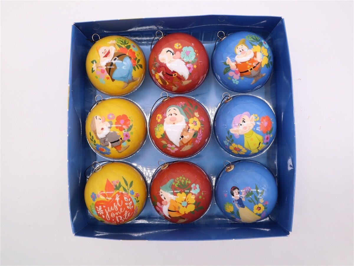 Disney set of 9 Christmas baubles Snow White