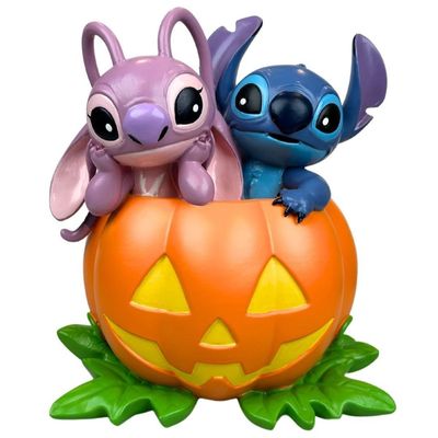 Disney Figur Stitch und Angel in Kürbis
