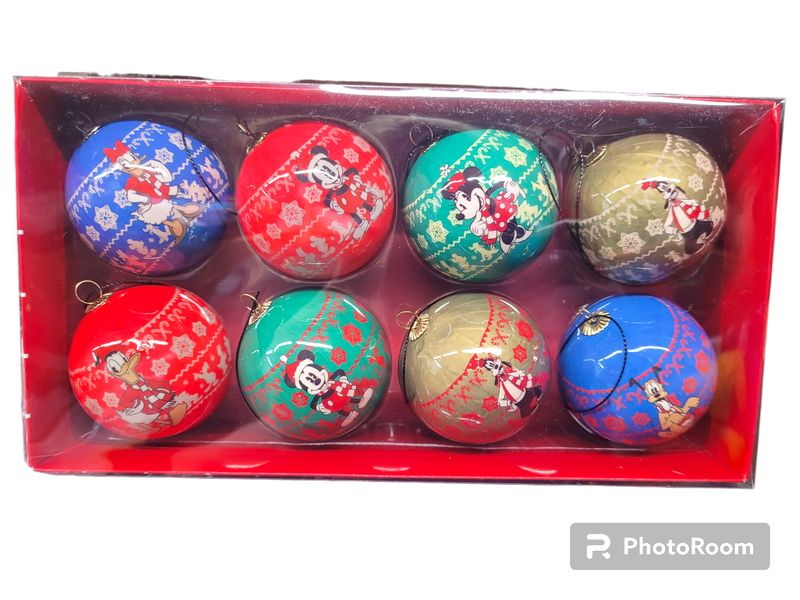 Disney set of 8 Christmas baubles Mickey & Friends