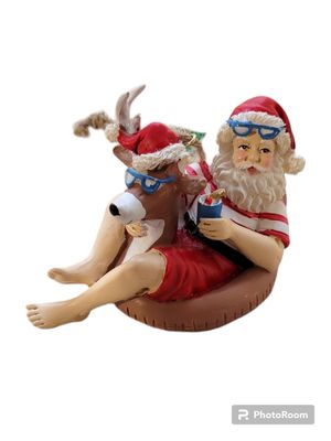 Kurt S. Adler Baumanhänger Santa mit Rentierreifen