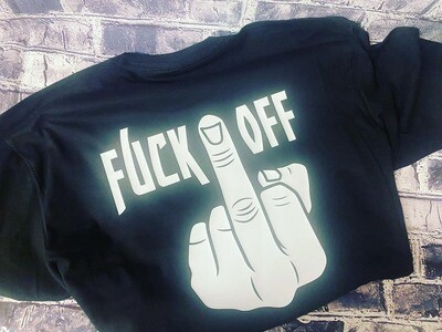 FUCK OFF (WITH MIDDLE FINGER LOGO) - T-SHIRT