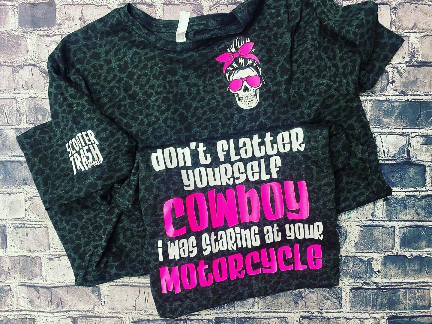 DON&#39;T FLATTER YOURSELF COWBOY - CHEETAH PRINT - T-SHIRT
