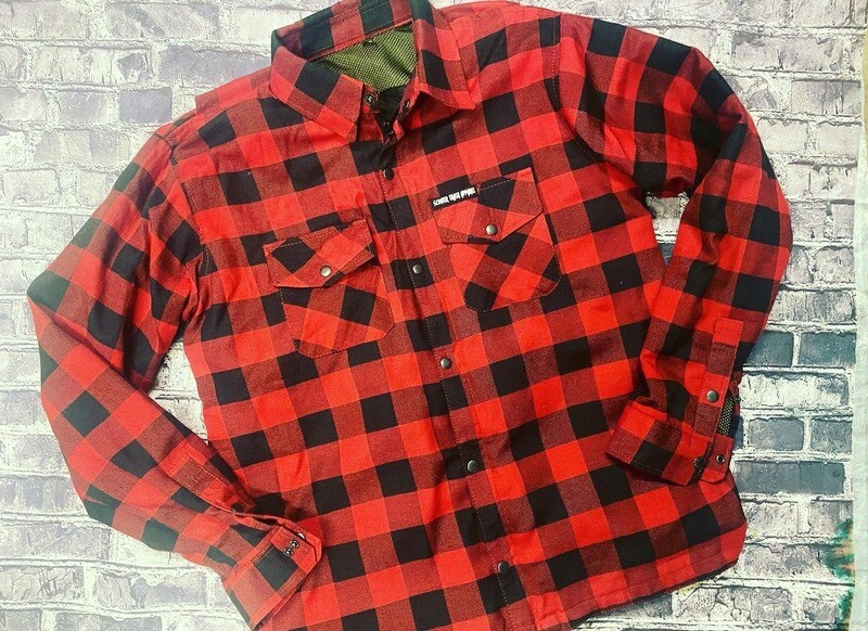 RIDING JACKET WITH PADS - RED FLANNEL