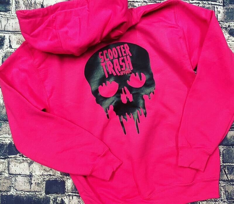 HOT PINK DRIP SKULL - HOODIE