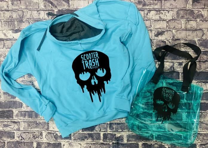 TEAL DRIP SKULL - HOODIE