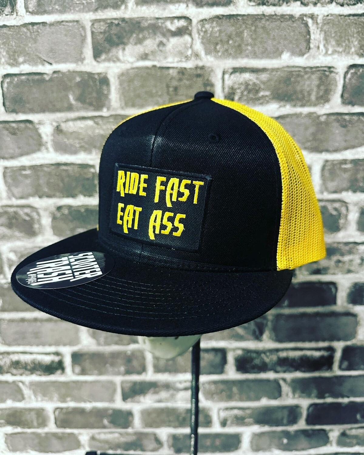 RIDE FAST EAT ASS- YELLOW MESH - PATCH  - SNAP BACK