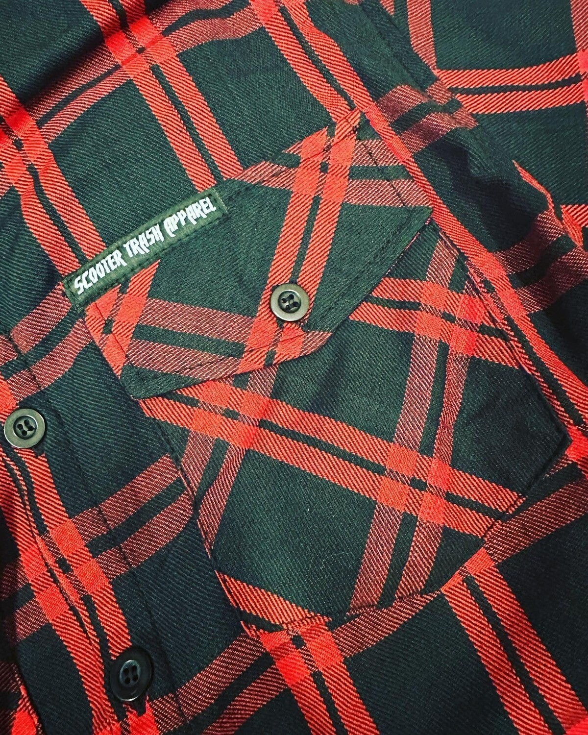 RED AND BLACK LINES-  FLANNEL