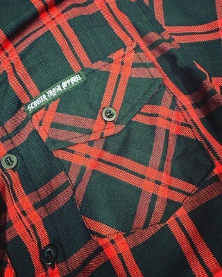 RED AND BLACK LINES- FLANNEL