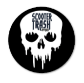 SCOOTER TRASH ROUND DRIP SKULL (2 INCH SET OF 2) - STICKERS