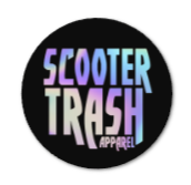 SCOOTER TRASH ROUND HOLIGRAPHIC (2 INCH SET OF 2) - STICKERS