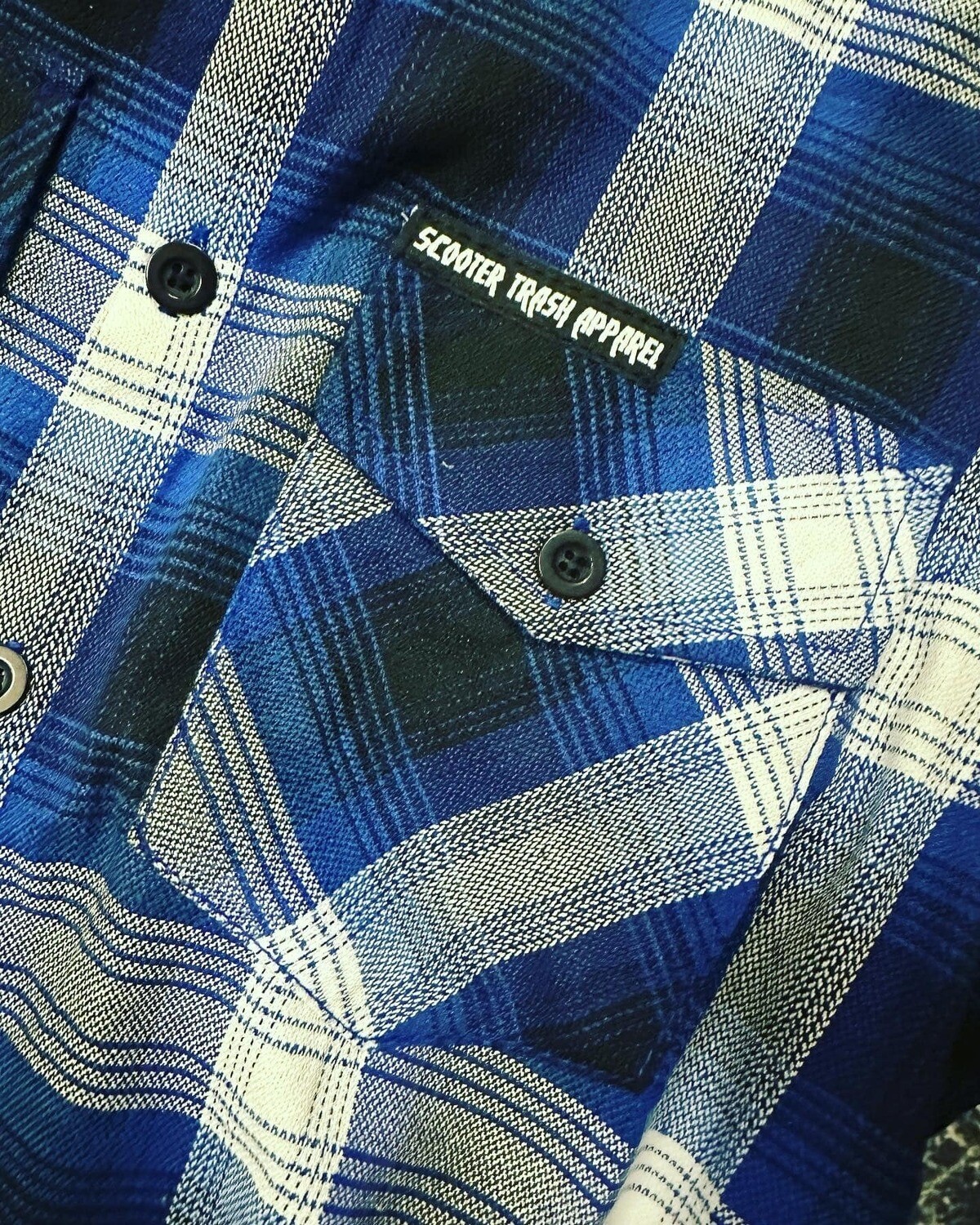 BLUE WHITE BLACK- FLANNEL