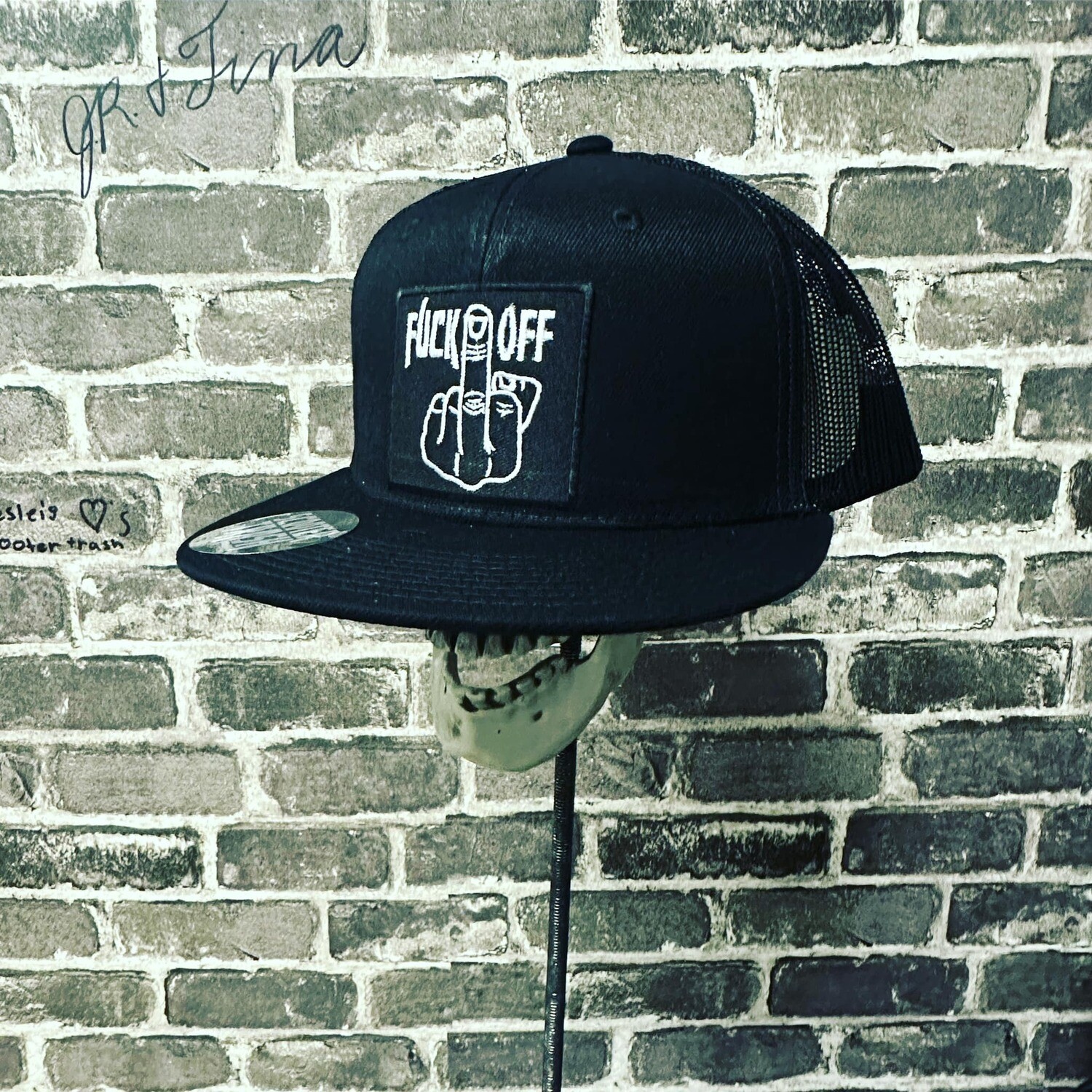FUCK OFF- BLACK MESH BACK - PATCH  - SNAP BACK