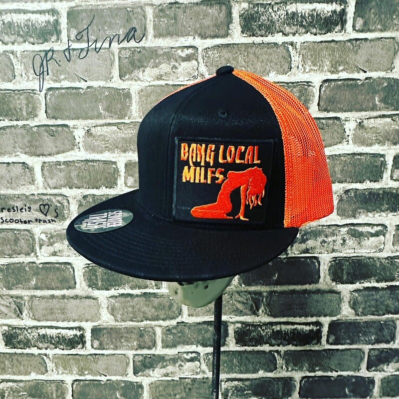 BANG LOCAL MILFS- ORANGE MESH - PATCH  - SNAP BACK