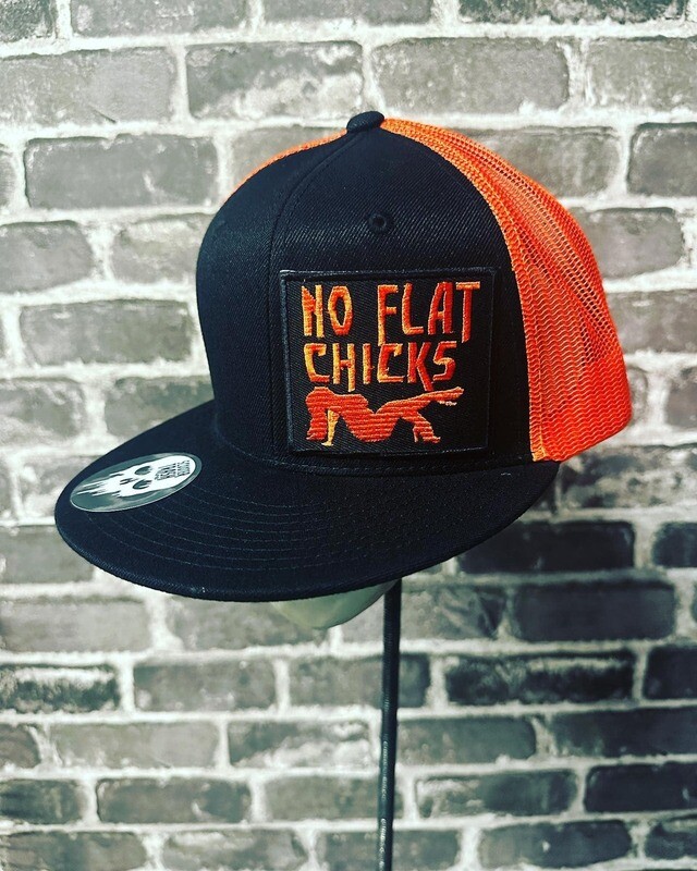 NO FLAT CHICKS- ORANGE MESH - PATCH  - SNAP BACK